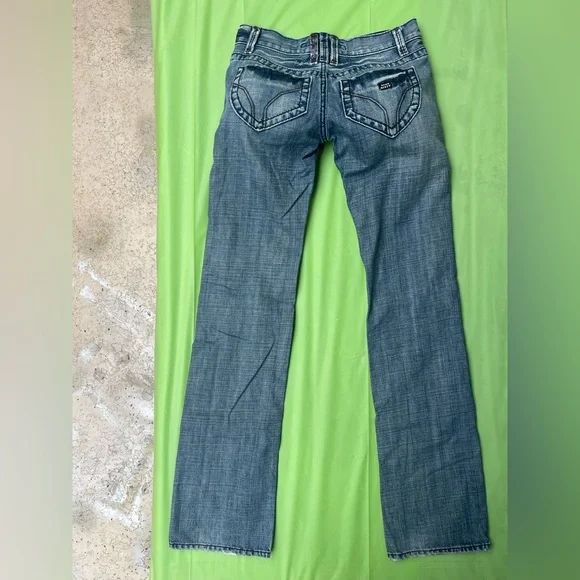 LOW RISE MISS SIXTY YK2 VINTAGE BLUE JEANS ,DISTRESS WITH EMBROILED POCKETS 24 - Picture 5 of 16